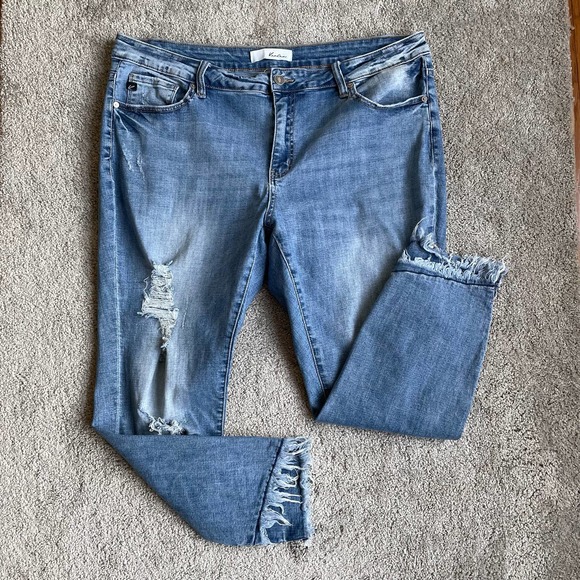 KanCan High Waist Distressed Raw Hem Skinny Jeans - Size 3XL - Picture 10 of 10